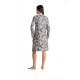 Relax 3426015, Γυναικείο Νυχτικό  Viscose με πατιλέτα, ANIMAL PRINT ΜΑΥΡΟ
