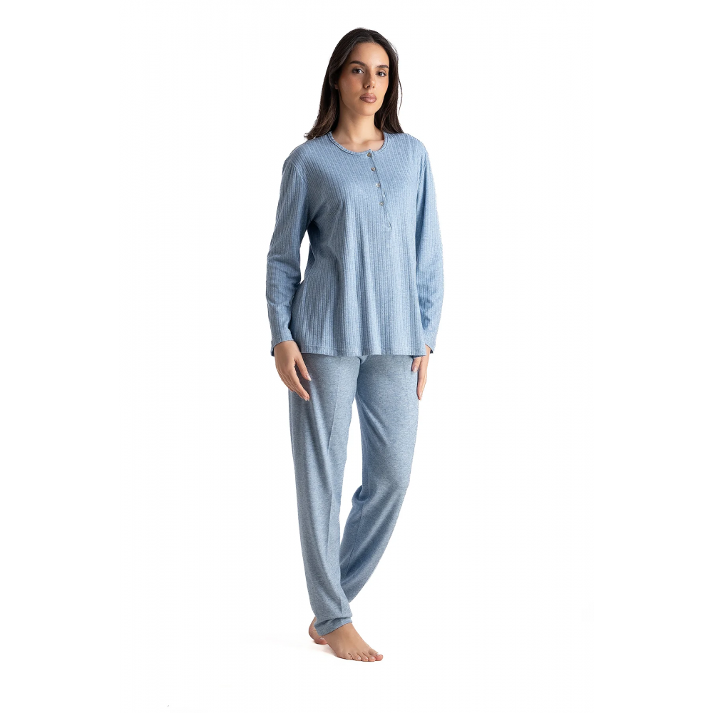 Relax 3426053, Γυναικεία Πυτζάμα Rayon με πατιλέτα, ΣΙΕΛ