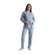 Relax 3426053, Γυναικεία Πυτζάμα Rayon με πατιλέτα, ΣΙΕΛ