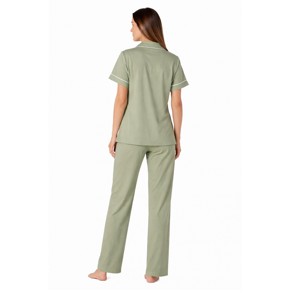 Relax 3326001, Γυναικεία Κουμπωτή Πυτζάμα με σορτς, ΒΕΡΑΜΑΝ