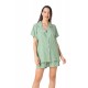 Relax 3326098, Γυναικεία Κουμπωτή Πυτζάμα Ρίγα με σορτς,  ΠΡΑΣΙΝΟ