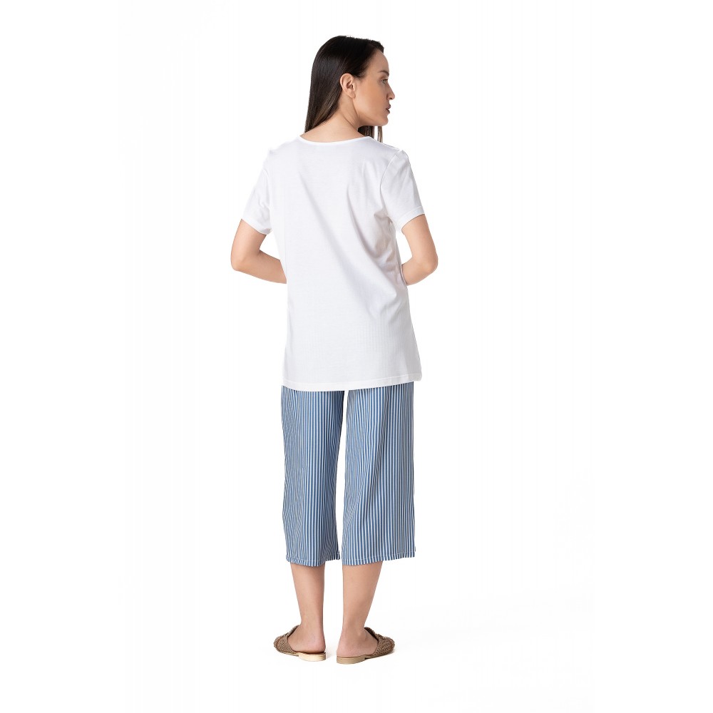 Relax 3326099,  Γυναικεία Πυτζάμα/Homewear με καπρι, ΣΙΕΛ