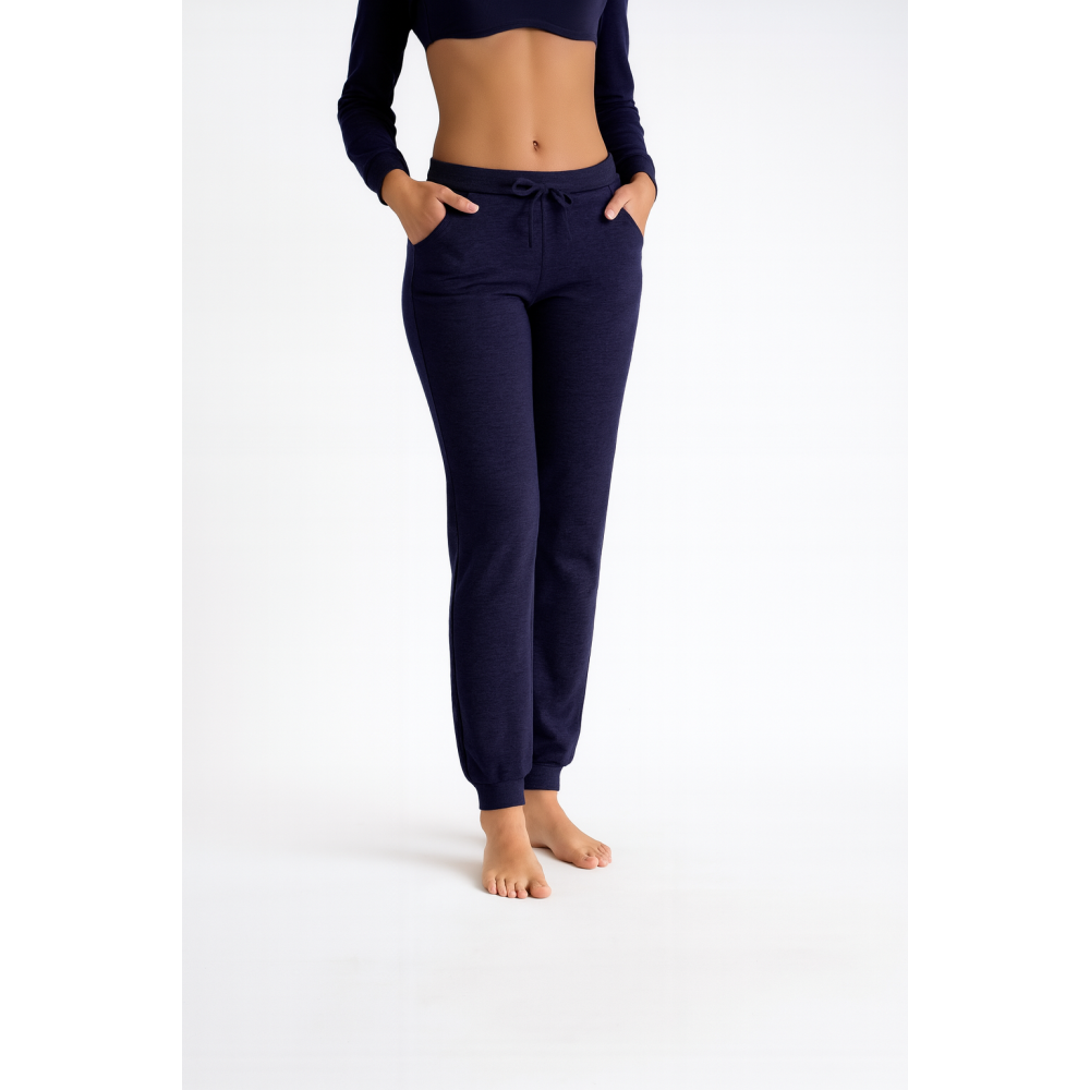 Γυναικείο παντελόνι Relax 2622080 με τσέπες ΜΠΛΕ ΣΚΟΥΡΟ