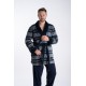 Relax 2823109, Ανδρική Fleece Ρόμπα Σταυρωτή Καρό σε μπλέ αποχρώσεις