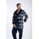 Relax 2823109, Ανδρική Fleece Ρόμπα Σταυρωτή Καρό σε μπλέ αποχρώσεις