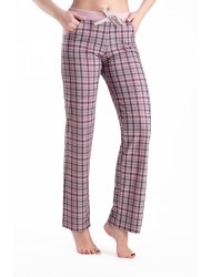 Relax 2823028, Γυναικείο Παντελόνι Πυζάμας Βαμβακερό με πλαϊνές τσέπες σε ροζ καρό