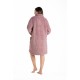 Relax 3024102, Γυναικεία Κουμπωτή Midi  Ρόμπα ανάγλυφο fleece,  ΡΟΖ