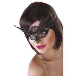 Μάσκα για ιδιαίτερες εμφανίσεις, της Livco Corsetti Mask Black Model 10,  από μαύρη δαντέλα κολαρισμένη με δέσιμο