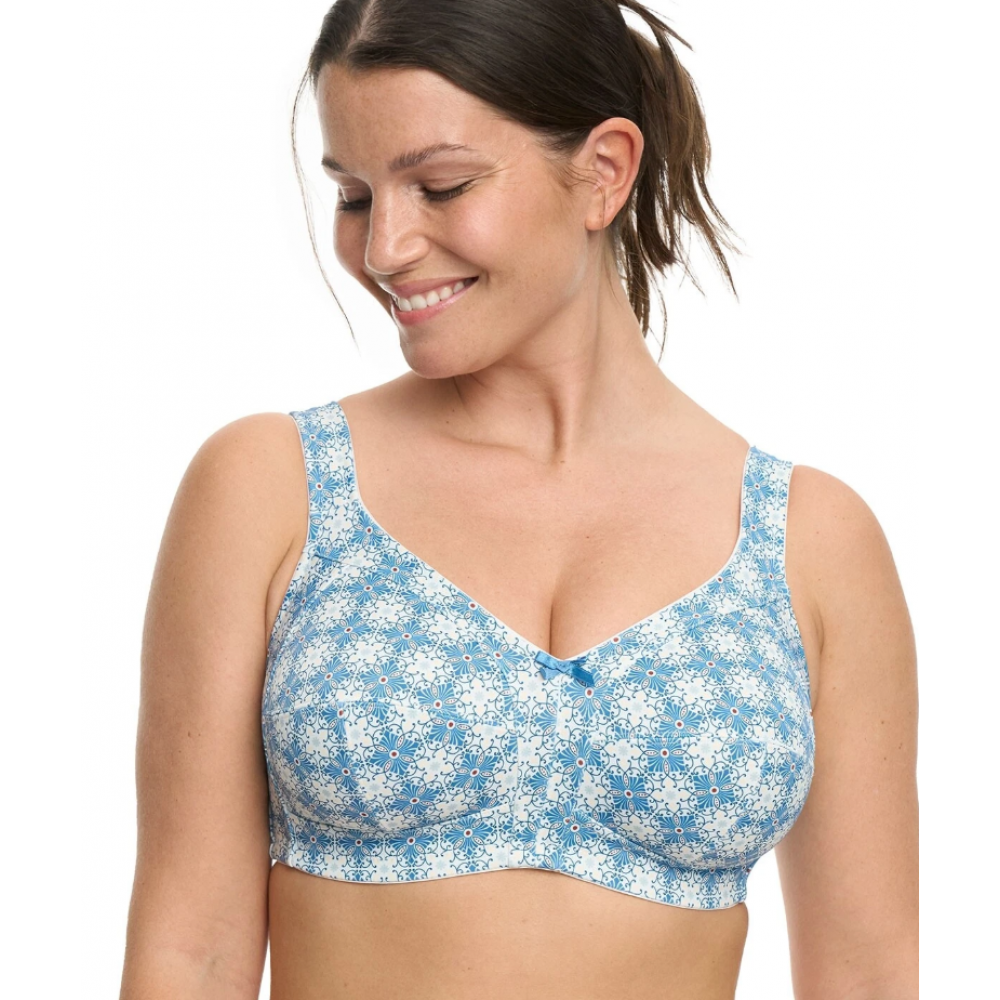 Susa 8231-043, Σουτιέν Minimizer βαμβακερό χωρίς μπανέλα  για μεγάλο στήθος, BLUE-WHITE