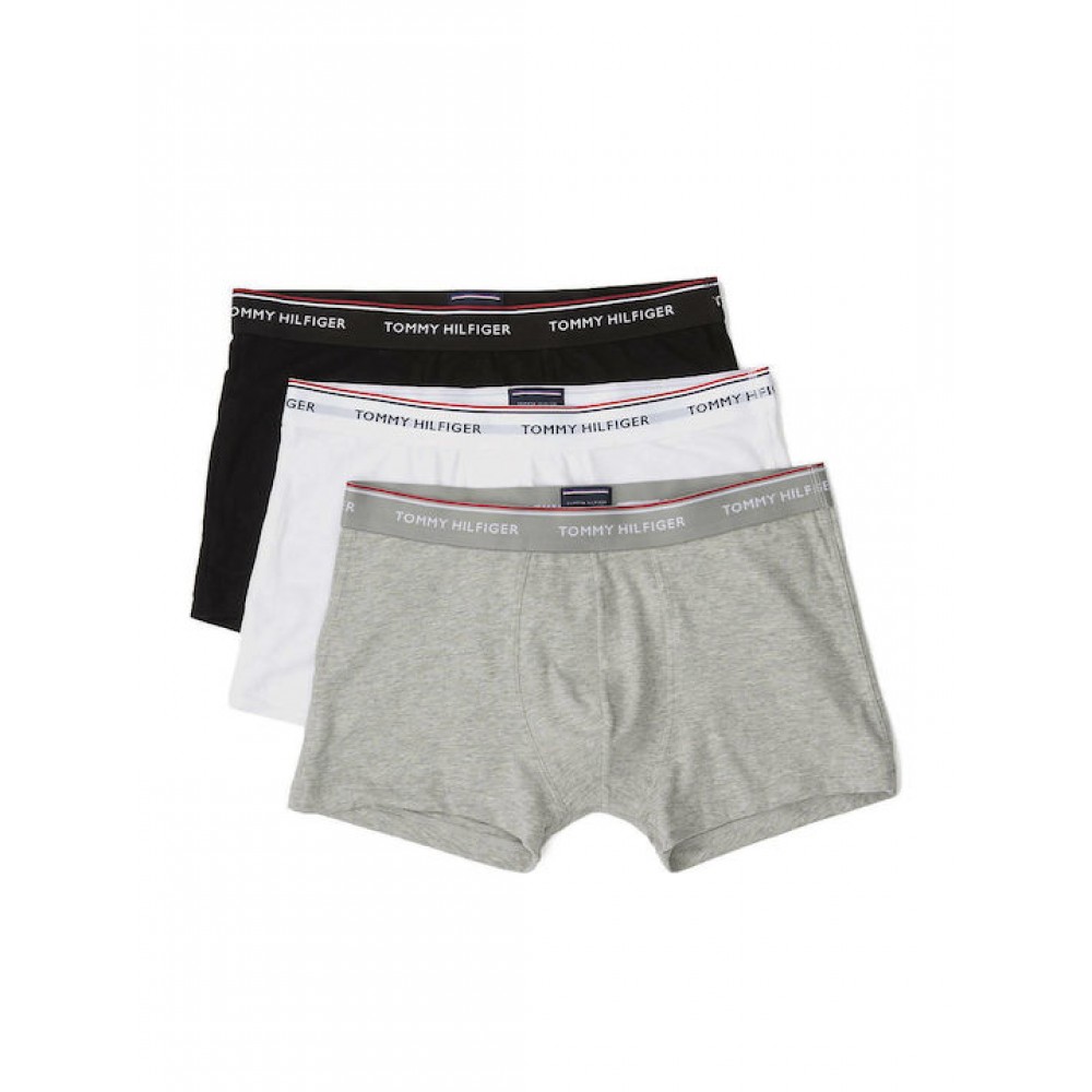 Ανδρικό Boxer TOMMY HILFIGER Premium Essentials 3 Τεμάχια 1U87903842-004 Black/Grey Heather/White