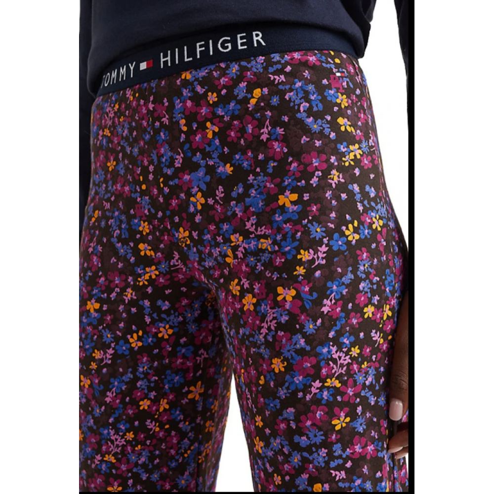 Γυναικεία Πυζάμα Σετ Tommy Hilfiger UW0UW04049-0Y4 με εμπριμέ παντελόνι