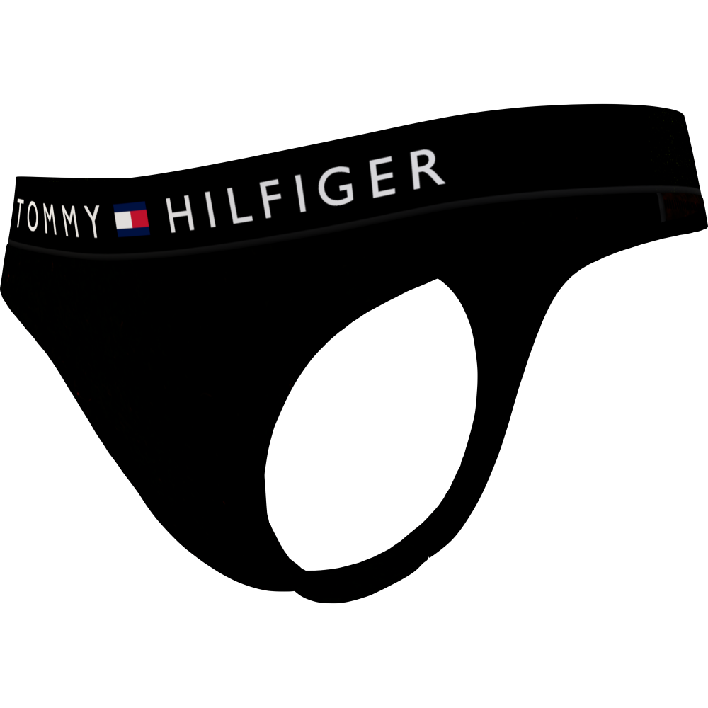 Γυναικείο String TOMMY HILFIGER  Velour Thong UW0UW04047-BDS BLACK