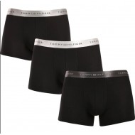 Tommy Hilfiger 3p METALLIC LOGO TRUNKS GIFT SET UM0UM03411-0UH, Σετ 3 Μπόξερ με μεταλλιζέ λογότυπο σε συσκευασία Δώρου, ΜΑΥΡΟ