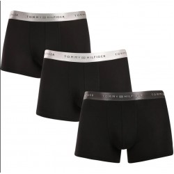 Tommy Hilfiger 3p METALLIC LOGO TRUNKS GIFT SET UM0UM03411-0UH, Σετ 3 Μπόξερ με μεταλλιζέ λογότυπο σε συσκευασία Δώρου, ΜΑΥΡΟ