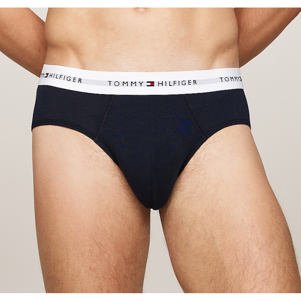 Tommy Hilfiger  3pack  BRIEF Waistband UM0UM02904-0VZ, Ανδρικά Σλιπ 3 τεμ. ΜΑΥΡΟ