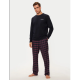 TOMMY HILFIGER UM0UM03360-0U7, Ανδρική Πυτζάμα LS FLANNEL PJ SET PRINT,  ΣΚΟΥΡΟ ΜΠΛΕ