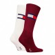 TOMMY HILFIGER 701228222-006, Κάλτσες Unisex TH UNI TJ SOCK 2pcs FLAG, ΜΠΟΡΝΤΟ-ΑΣΠΡΟ