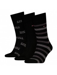 TOMMY HILFIGER 701229783-002, Ανδρικές Κάλτσες TH MEN SOCK 3pcs GIFT BOX, ΜΑΥΡΟ