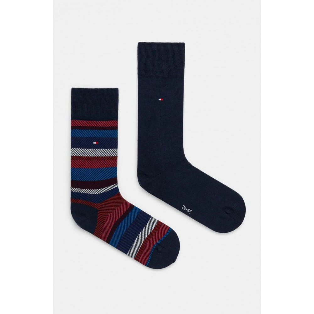 TOMMY HILFIGER 701229837-003  Ανδρικές Κάλτσες TH MEN SOCK 2pcs  HERRINGBONE STRIPE, NAVY