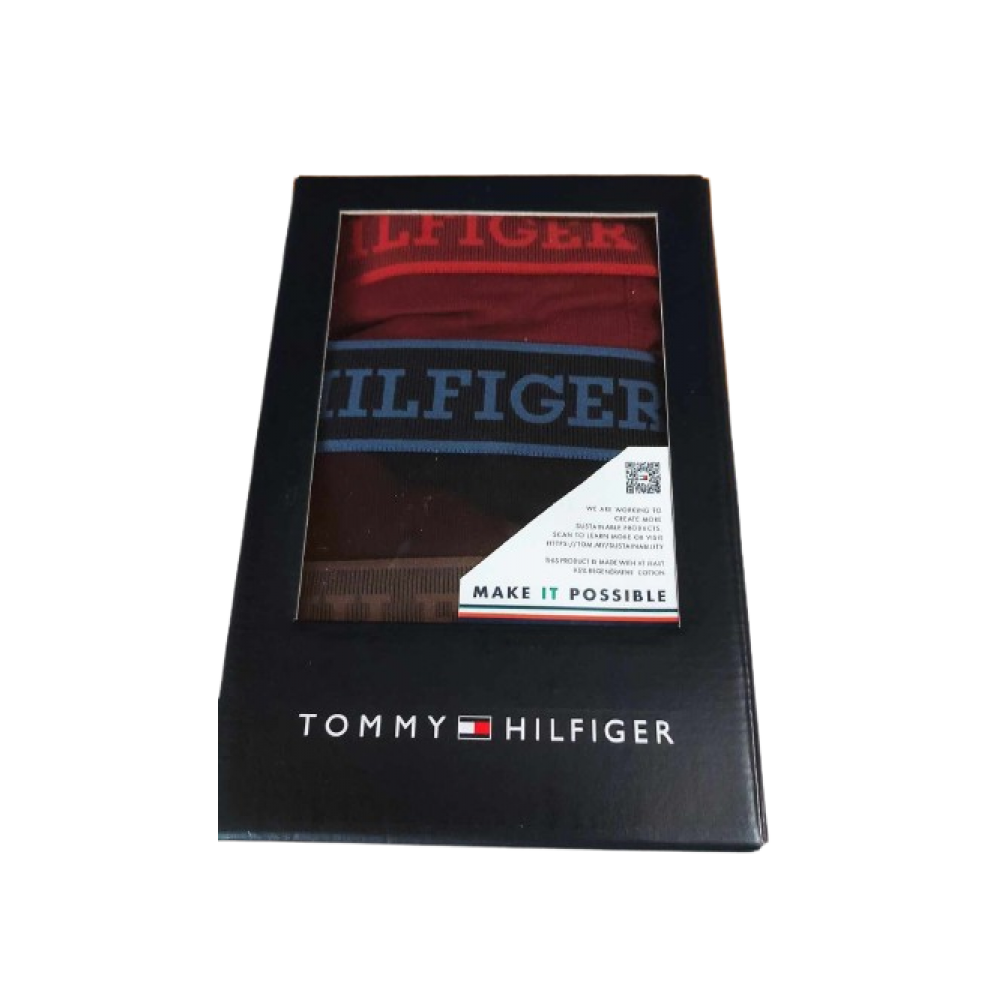 Tommy Hilfiger 3p TRUNK UM0UM03413-0U3, Σετ 3 Μπόξερ,  Deep Rouge Des Sky Mil Denim