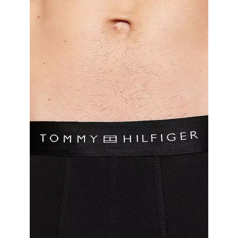 Tommy Hilfiger 3p TRUNK METALLIC WB  UM0UM03411-0SJ, Σετ 3 Μπόξερ με μεταλλιζέ λογότυπο σε συσκευασία Δώρου, ΜΑΥΡΟ