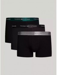 Tommy Hilfiger 3p TRUNK METALLIC WB  UM0UM03411-0SJ, Σετ 3 Μπόξερ με μεταλλιζέ λογότυπο σε συσκευασία Δώρου, ΜΑΥΡΟ