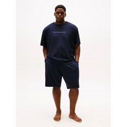 Tommy Hilfiger UM0UM03719-DW5, Ανδρικό Plus Size Original Logo Lounge T-Shirt, ΜΠΛΕ ΣΚΟΥΡΟ