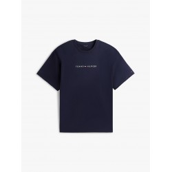 Tommy Hilfiger UM0UM03719-DW5, Ανδρικό Plus Size Original Logo Lounge T-Shirt, ΜΠΛΕ ΣΚΟΥΡΟ
