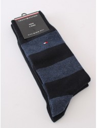 TOMMY HILFIGER 342021001-322, Ανδρικές βαμβακερές Κάλτσες 2 pack, DARK NAVY