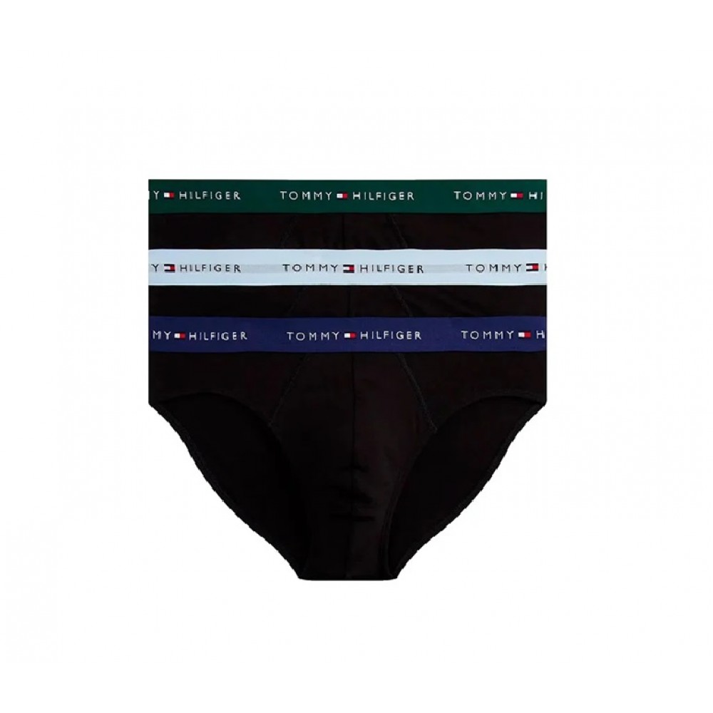 TOMMY HILFIGER UM0UM03471-0TQ, Ανδρικά Βαμβακερά Σλιπ 3 pack, ΜΑΥΡΟ