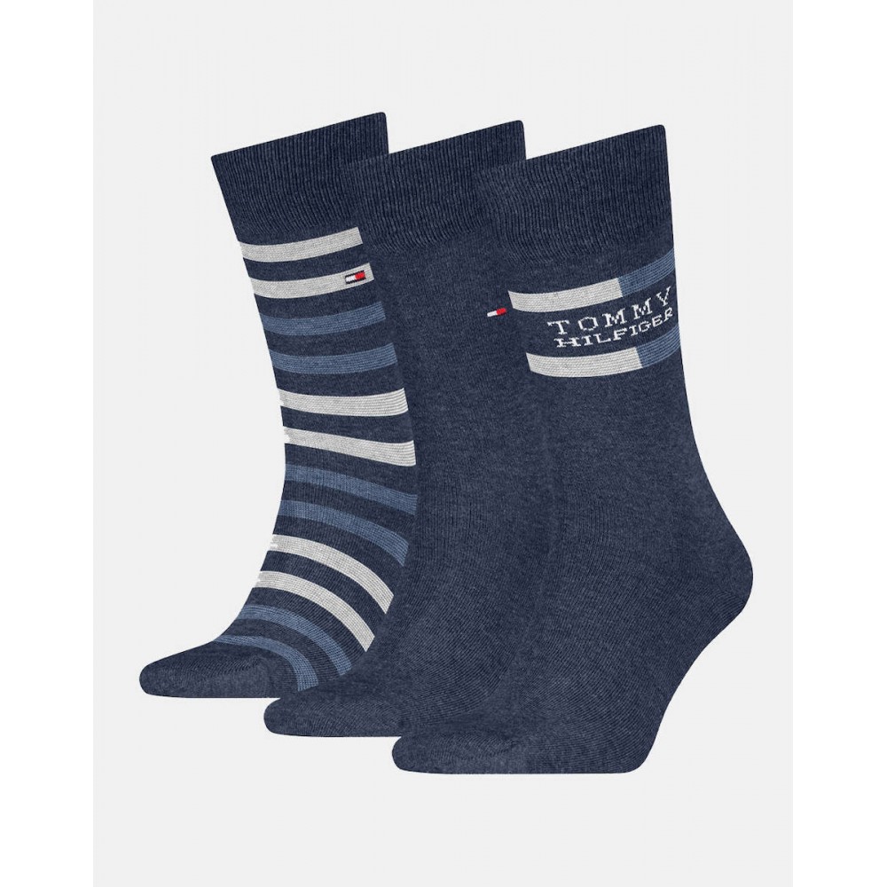 TOMMY HILFIGER 701235376-003, TH MEN SOCK 3pcs GIFT BOX TOMMY STRIPE, JEANS TOMMY HILFIGER 701235376-003, TH MEN SOCK 3pcs GIFT BOX TOMMY STRIPE, JEANS