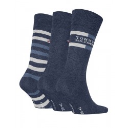 TOMMY HILFIGER 701235376-003, TH MEN SOCK 3pcs GIFT BOX TOMMY STRIPE, JEANS