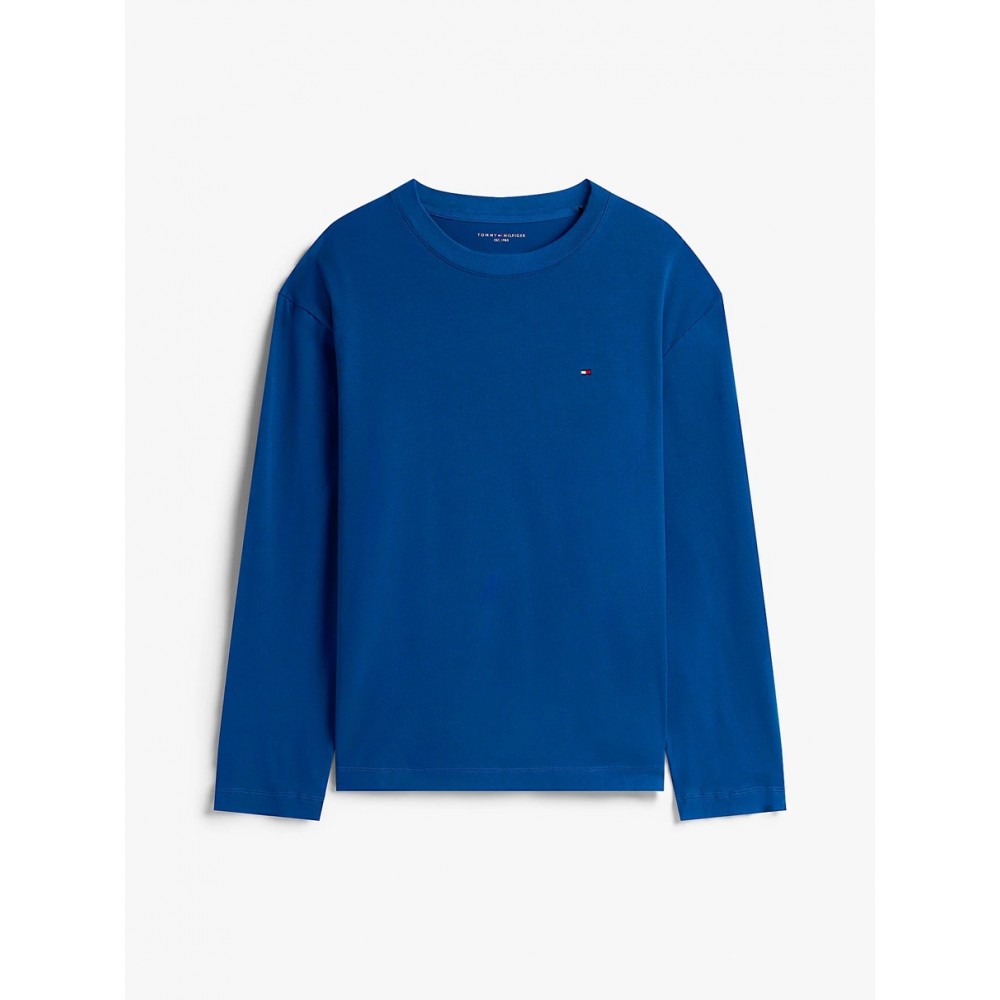 Tommy Hilfiger LS Jersey PJ  Set Print UM0UM03602-0V2, Ανδρική Πυζάμα Σετ με ριγέ παντελόνι DEEP INDIGO