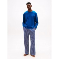 Tommy Hilfiger LS Jersey PJ  Set Print UM0UM03602-0V2, Ανδρική Πυζάμα Σετ με ριγέ παντελόνι DEEP INDIGO