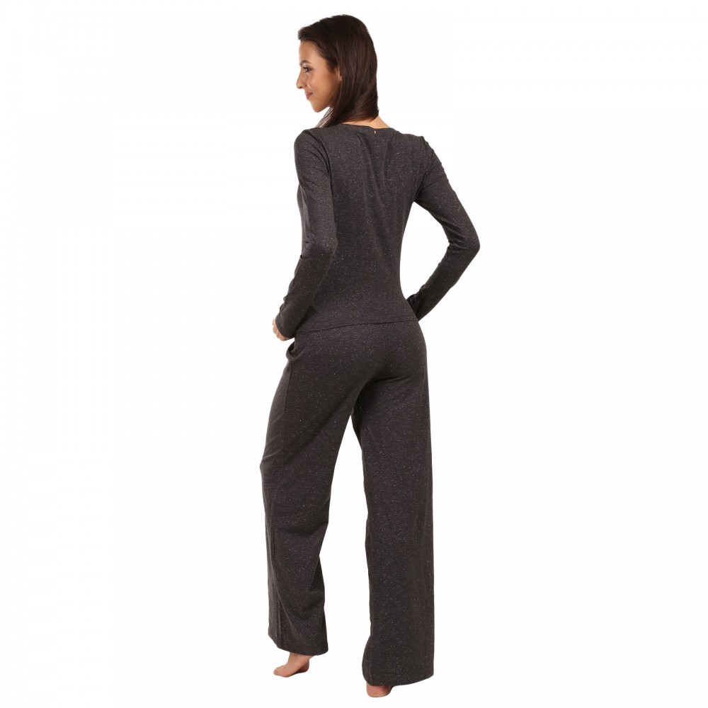 Tommy Hilfiger UW0UW06230-P5Q, GIFT LUREX LS TEE PANTS SET, Πυτζάμα Σετ FW25-26, ΓΚΡΙ