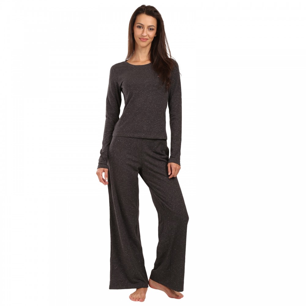 Tommy Hilfiger UW0UW06230-P5Q, GIFT LUREX LS TEE PANTS SET, Πυτζάμα Σετ FW25-26, ΓΚΡΙ