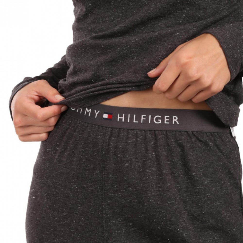Tommy Hilfiger UW0UW06230-P5Q, GIFT LUREX LS TEE PANTS SET, Πυτζάμα Σετ FW25-26, ΓΚΡΙ