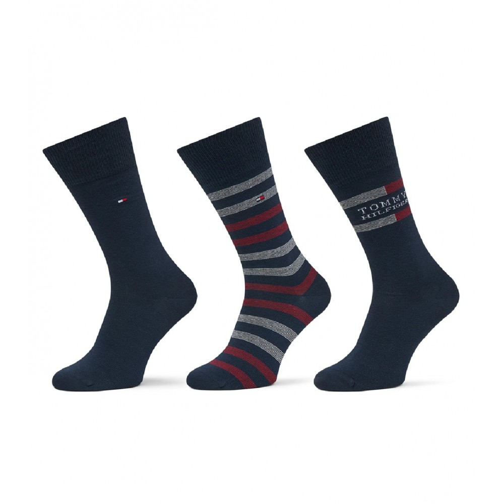 TOMMY HILFIGER 701235376-001, TH MEN SOCK 3pcs GIFT BOX TOMMY STRIPE, ΜΠΛΕ TOMMY HILFIGER 701235376-001, TH MEN SOCK 3pcs GIFT BOX TOMMY STRIPE, ΜΠΛΕ