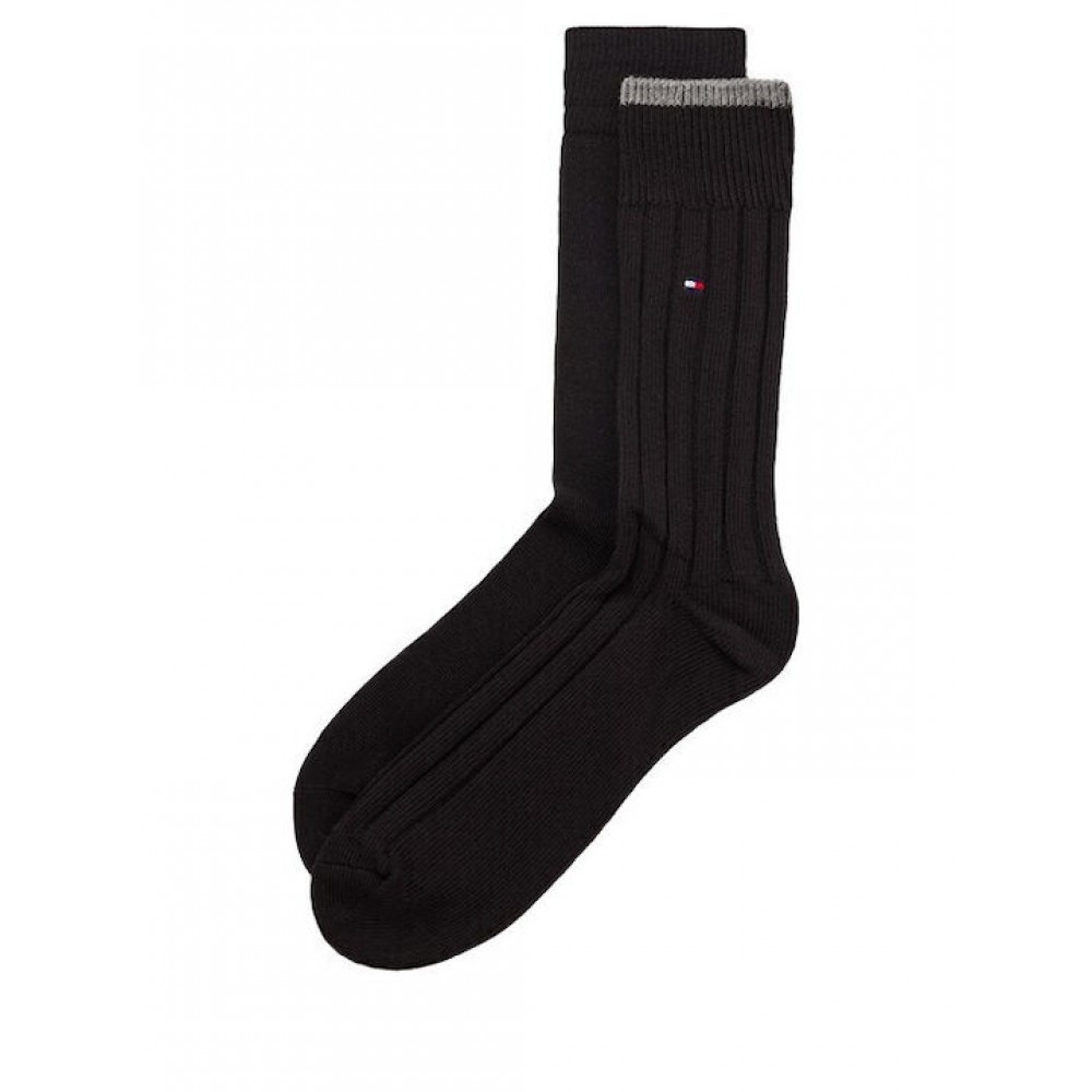 TOMMY HILFIGER 701236317-001, TH MEN SOCK 2pcs STRUCTURE RIB, Ανδρικές Κάλτσες 2 ζεύγη, ΜΑΥΡΟ TOMMY HILFIGER 701236317-001, TH MEN SOCK 2pcs STRUCTURE RIB, Ανδρικές Κάλτσες 2 ζεύγη, ΜΑΥΡΟ