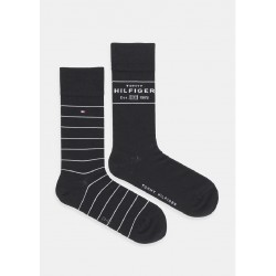 TOMMY HILFIGER 701236634-001, Ανδρικές βαμβακερές Κάλτσες 2 pack,  ΜΑΥΡΟ