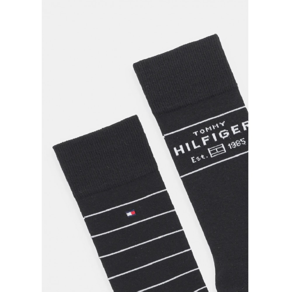 TOMMY HILFIGER 701236634-001, Ανδρικές βαμβακερές Κάλτσες 2 pack,  ΜΑΥΡΟ