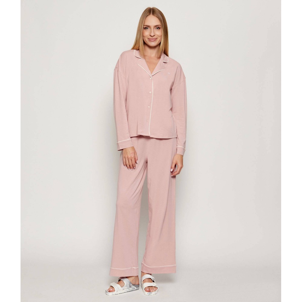 TOMMY HILFIGER UW0UW06142-C1G, Γυναικείο Set Κουμπωτή Πυτζάμα  LS SHIRT PANTS SET , ΡΟΖ