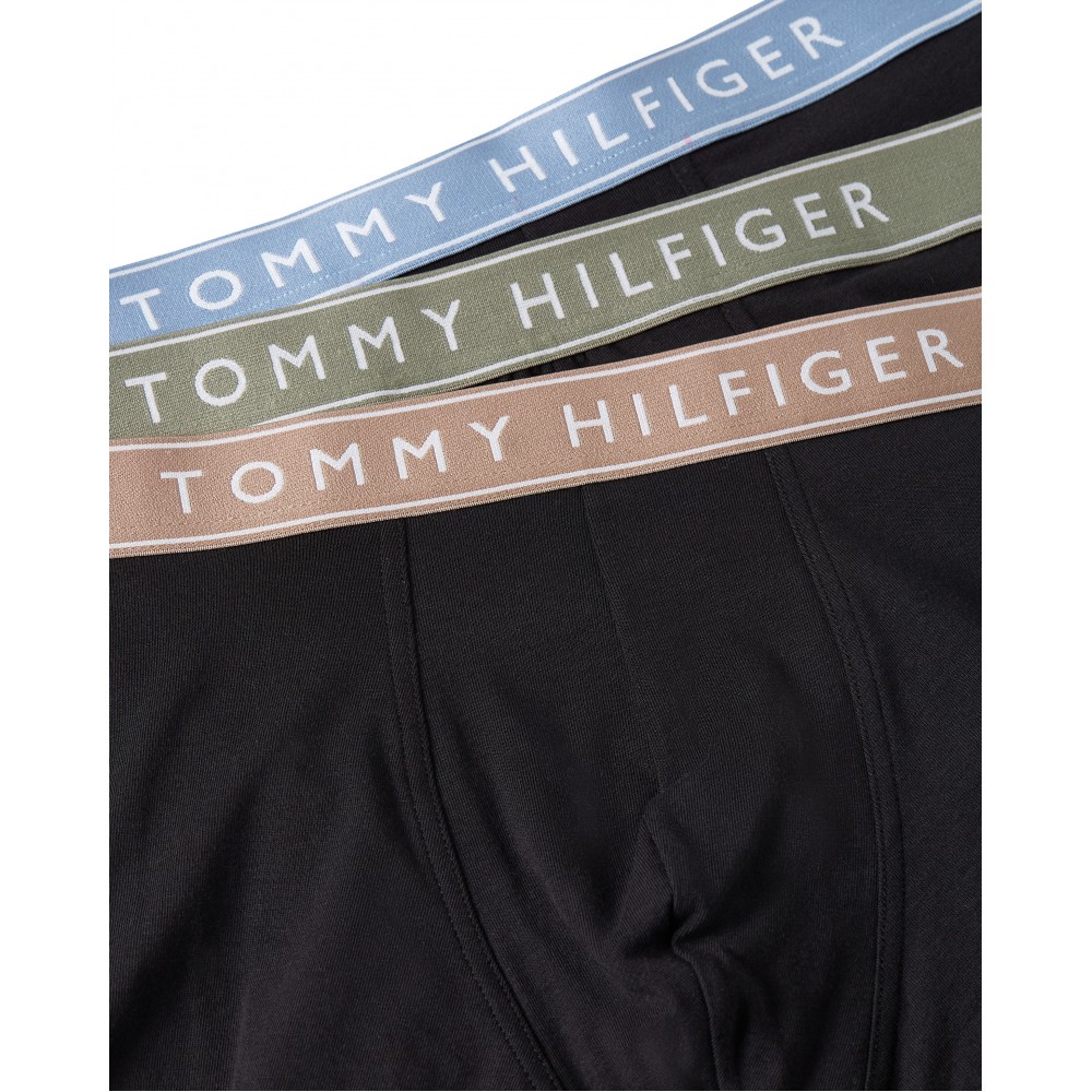 Tommy Hilfiger UM0UM03457-0SJ 3pack TRUNK WB, Ανδρικά Μπόξερ 3τεμ. με εξωτερικό λάστιχο, ΜΑΥΡΟ
