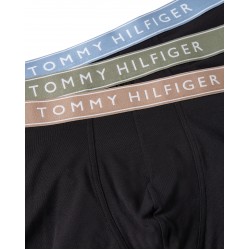 Tommy Hilfiger UM0UM03457-0SJ 3pack TRUNK WB, Ανδρικά Μπόξερ 3τεμ. με εξωτερικό λάστιχο, ΜΑΥΡΟ