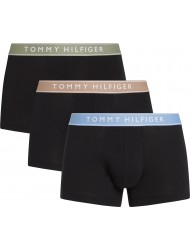 Tommy Hilfiger UM0UM03457-0SJ 3pack TRUNK WB, Ανδρικά Μπόξερ 3τεμ. με εξωτερικό λάστιχο, ΜΑΥΡΟ
