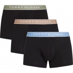 Tommy Hilfiger UM0UM03457-0SJ 3pack TRUNK WB, Ανδρικά Μπόξερ 3τεμ. με εξωτερικό λάστιχο, ΜΑΥΡΟ