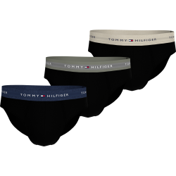 TOMMY HILFIGER UM0UM03471-0TR, Ανδρικά Βαμβακερά Σλιπ 3 pack, ΜΑΥΡΟ