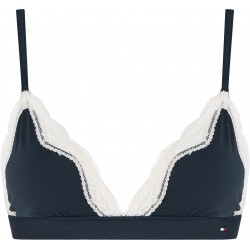 Tommy Hilfiger UW0UW06052-C1G, Γυναικείο Σουτιέν Unlined Lace Triangle, ΜΠΛΕ ΣΚΟΥΡΟ