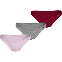 Tommy Hilfiger 3pack RIB DIPPED BRAZILIAN UW0UW06130-0WT, Γυναικεία Κυλοτάκια Brazilian, MULTI COLOR 