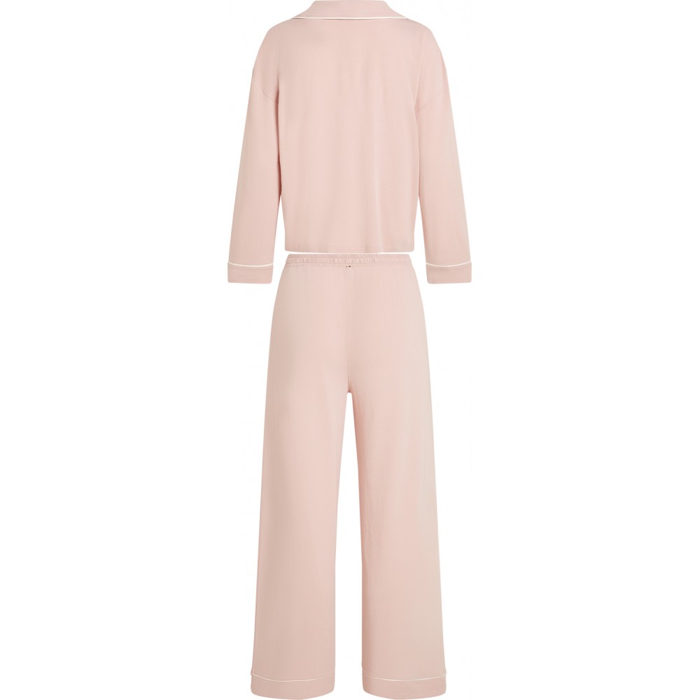 TOMMY HILFIGER UW0UW06142-C1G, Γυναικείο Set Κουμπωτή Πυτζάμα  LS SHIRT PANTS SET , ΡΟΖ